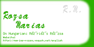 rozsa marias business card